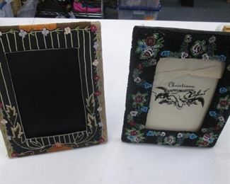 2-Beaded Picture Frames by Artist Christiana,                 Both 7" X 9"
