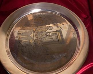 One of three Sterling Silver Plates