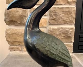 $200- Cast iron pelican, heavy! 16W 17H