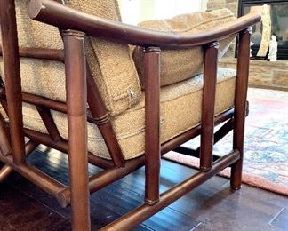 Side view of the Rattan sofa.