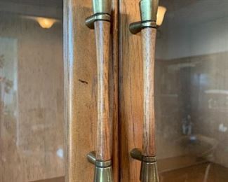 Close up of the handles on the Thomasville hutch