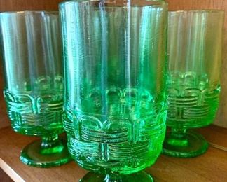 $48- Set of eight vintage Smith Glass Co. water goblets. 