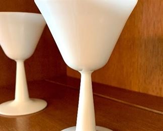$20 - Set of four vintage milk glass coctail glasses. 