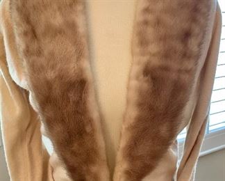 $100- Vintage ivory mink cardigan, extra small/petite. Tiny! 