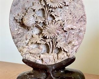 $60- Vintage Sculpture from early 1900's in Soapstone entirely Carved by hand on stand. Terre d'Oriente 6W 10H 2D