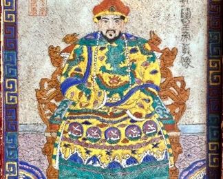 $150 - Hand painting of She on ceramic framed tile. 11W 16H