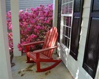 Red Adirondack Rocker