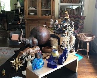 African Artifacts and antique glass