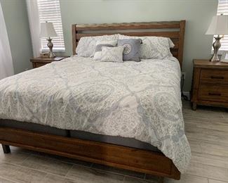 This set includes dresser, king size headboard, footboard, mattress, 2 night stands