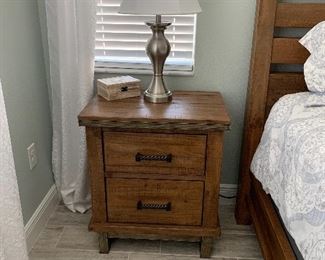 2 Nightstands w/ electrical outlet built in