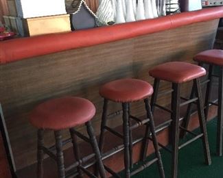 Mid- Century bar and bar stools. Bring your truck and help to move this great find.