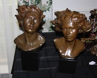 #199. Pair of rare Frederick hart bronze sculptures each numbered 152 of 175 - 14" and 15" tall - $8400 for pair