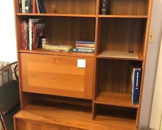 Teak Book shelf with drop down desk BIN $600 https://share.hsforms.com/1S31RYHZpTWy0z_PaXy8lIQbojrf