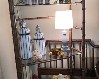 Bamboo style etagere 