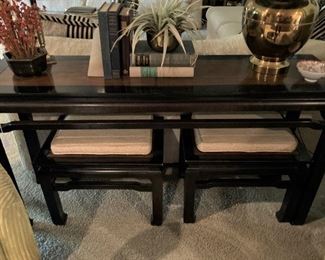 Asian style sofa table with under seats