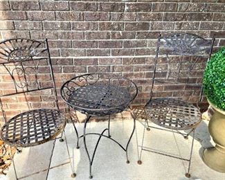Metal Bistro Table and Chairs