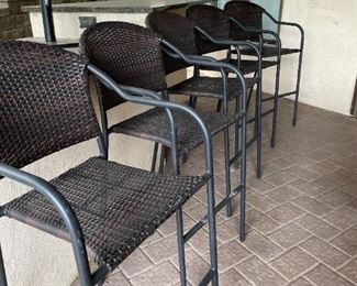 5 outdoor bar stools 44 1/2" High
