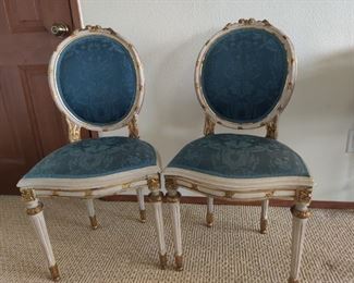 241Set of Victorian Blue Upholstered Chairs