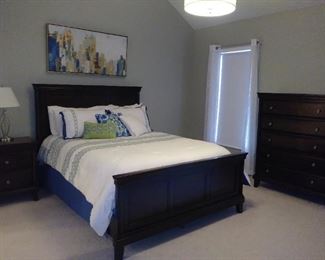 Queen size bed frame, nice mattress