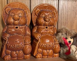 Vintage Tanuki Bear planters/mugs