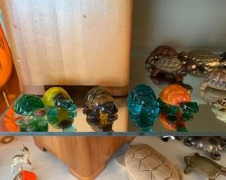 Adorable hand blown miniature glass turtles