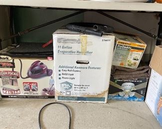 Shark steamer, Kenmore humidifier, ceiling fan