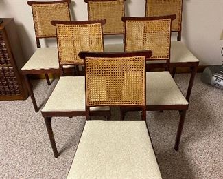 6 vintage Legomatic cane-back folding chairs. Pristine condition!