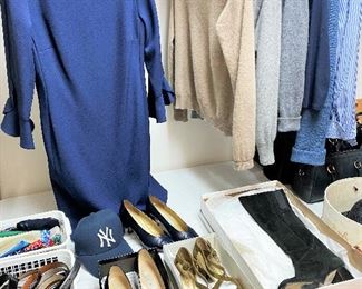 Karl Lagerfeld dress. Yves Saint Laurent shoes. 