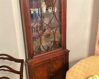 Vintage mahogany corner cabinet