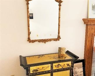 Asian inspired server and mirror