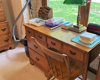 Vintage maple desk and chair