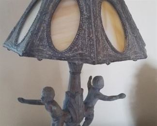 Antique slang glass lamp