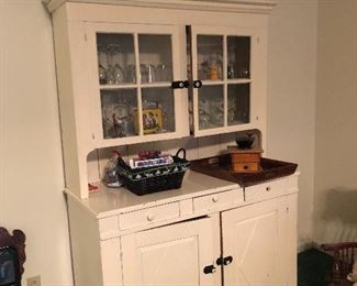 Gorgeous antique painted kitchen cupboard