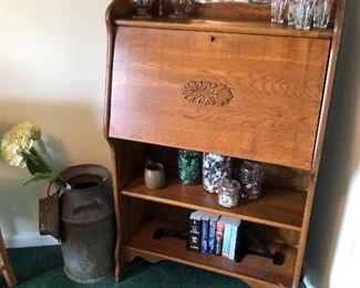 Antique Secretary and a milk can !