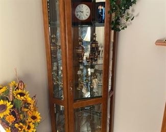 Lighted Corner Curio Cabinet - $90 - 75" High x 32" Wide