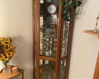 Lighted Corner Curio Cabinet - $90 - 75" High x 32" Wide