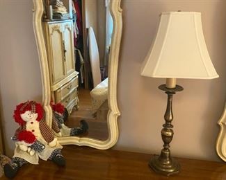Vintage Stanley Furniture French Provincial Canary Yellow Double Mirror 9-Draw Dresser - $360 - 73" Long x 20" Deep x 33" High + 46" Mirror