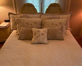 Sleep Number Queen Bed w/ Foot Warmer & Adjustable Head & Feet - $420 Bed & Mattress Only - Vintage Stanley Furniture French Provincial Head Board Only - $120