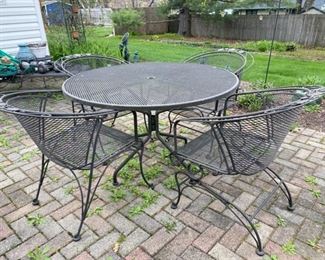 Wrought Iron Patio Set Table & 4 Chairs - $275