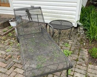 Wrought Iron Lounge Chair & Side Table - $160 - 70" Long x 26" Wide 