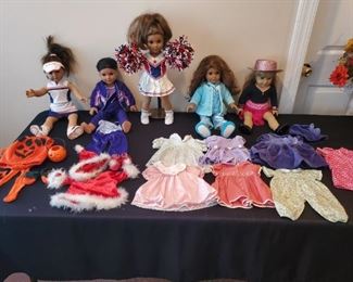 American Girl dolls, clothes, and accessories galore! (More not pictured)