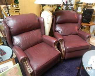 set of leather recliners