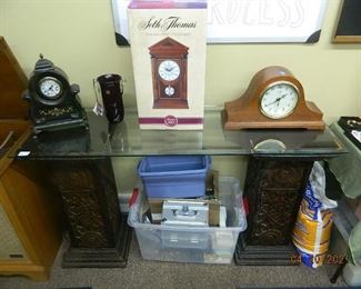 sofa table/clocks