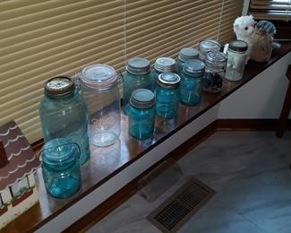 Blue glass Ball Jars