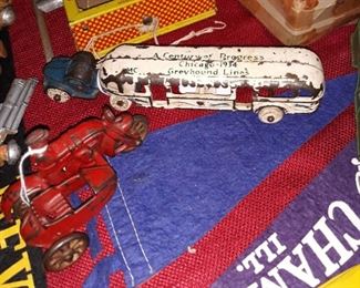 Same vintage cast iron toys
