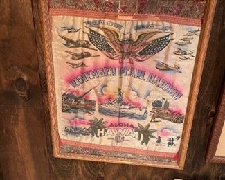 "Remember Pearl Harbor" Framed Satin Pillow Case