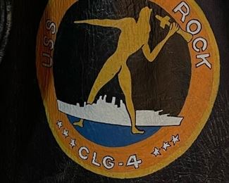 USS LITTLE ROCK Military Leather Bomber Jacket