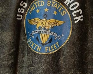 USS LITTLE ROCK Military Leather Bomber Jacket