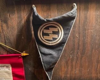 WWII German SS Small Pennant Vehicle Flag
