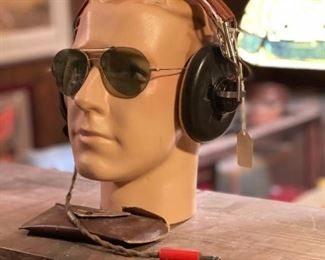WWII Aviator Glasses and Head Set